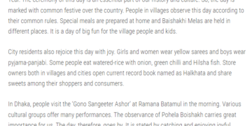 Pohela boishakh paragraph for class 6,7,8,10,HSC | 100,150,200,250 words