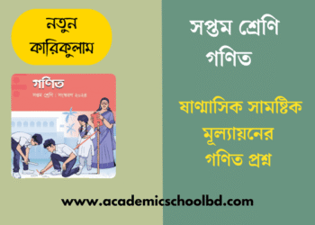 ৭ম শ্রেণির ষাণ্মাসিক সামষ্টিক মূল্যায়নের গণিত প্রশ্ন | Class 7 Mullayon Math Question